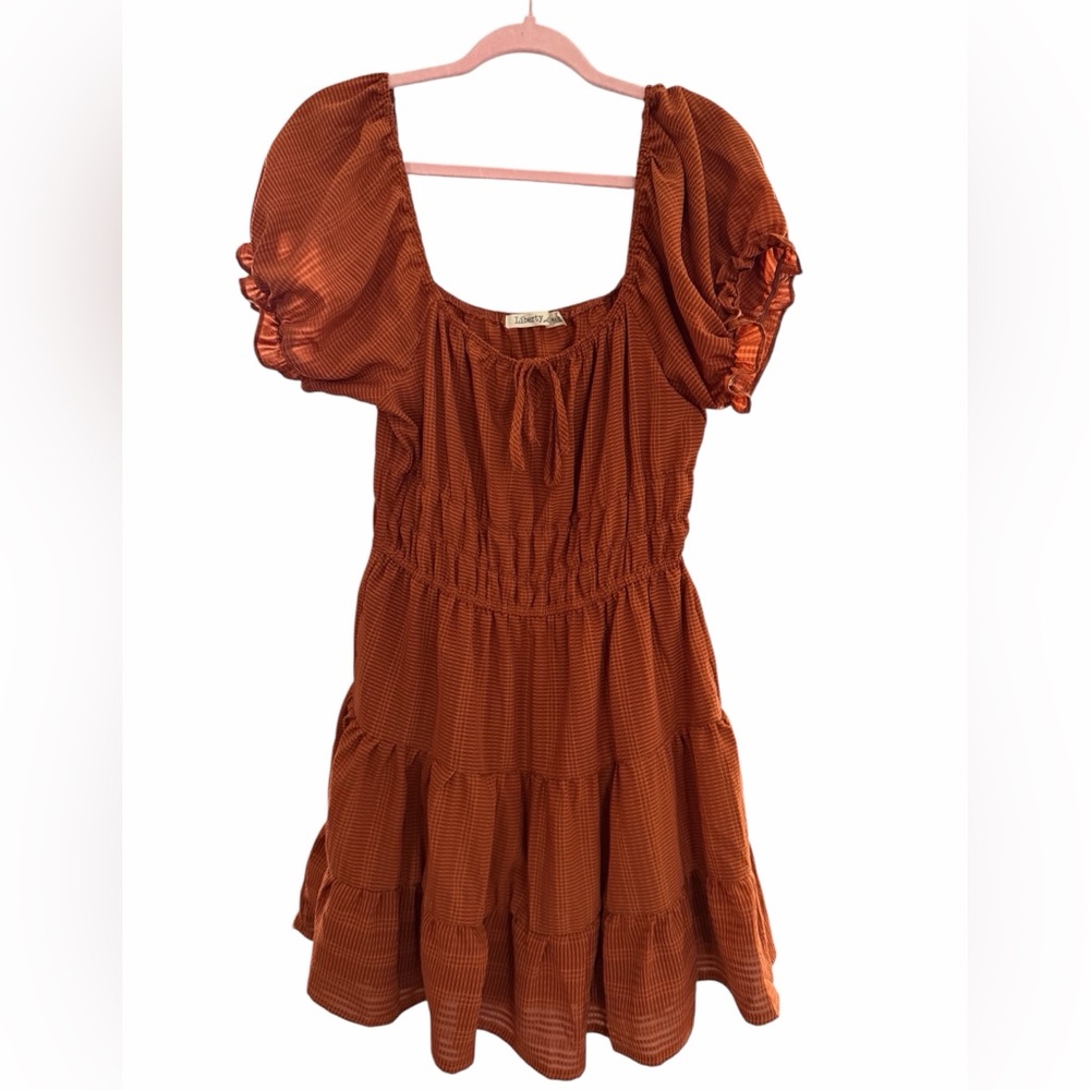 Liberty Love Women’s Tiered Mini Dress Lined
Size L - PTP 19” Length 27”